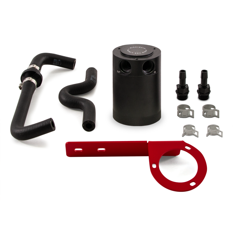 Mishimoto Red Baffled Oil Catch Can (PCV Side) for 2017-2021 Honda Civic - eliteracefab.com