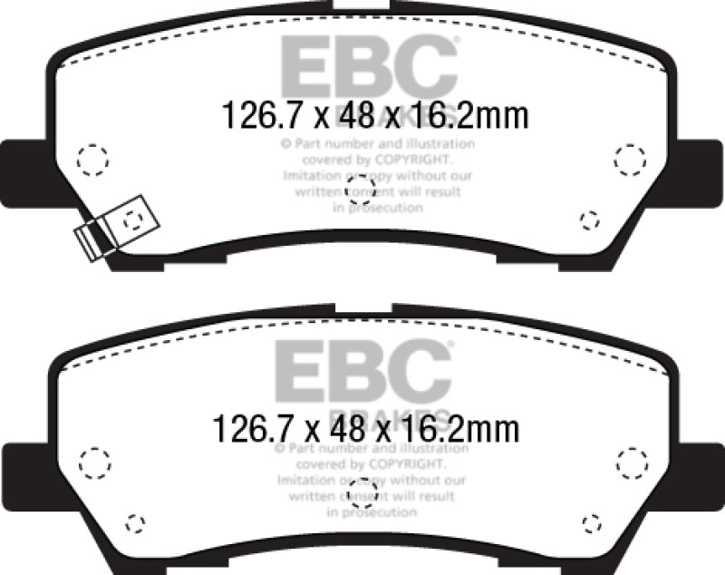 EBC 15+ Ford Mustang 2.3 Turbo Performance Pkg Redstuff Rear Brake Pads - eliteracefab.com