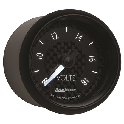 Autometer GT Series 52mm Full Sweep Electronic 8-18 Volts Voltmeter 8091