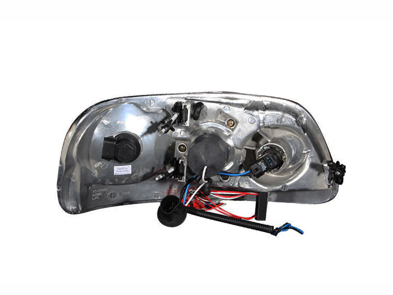ANZO 1997.5-2003 Ford F-150 Projector Headlights w/ Halo and LED Black 1pc - eliteracefab.com