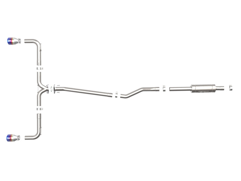 aFe Takeda 2-1/2in 304 SS Cat-Back Exhaust w/ Blue Flame Tips 14-18 Mazda 3 L4 2.0L/2.5L aFe