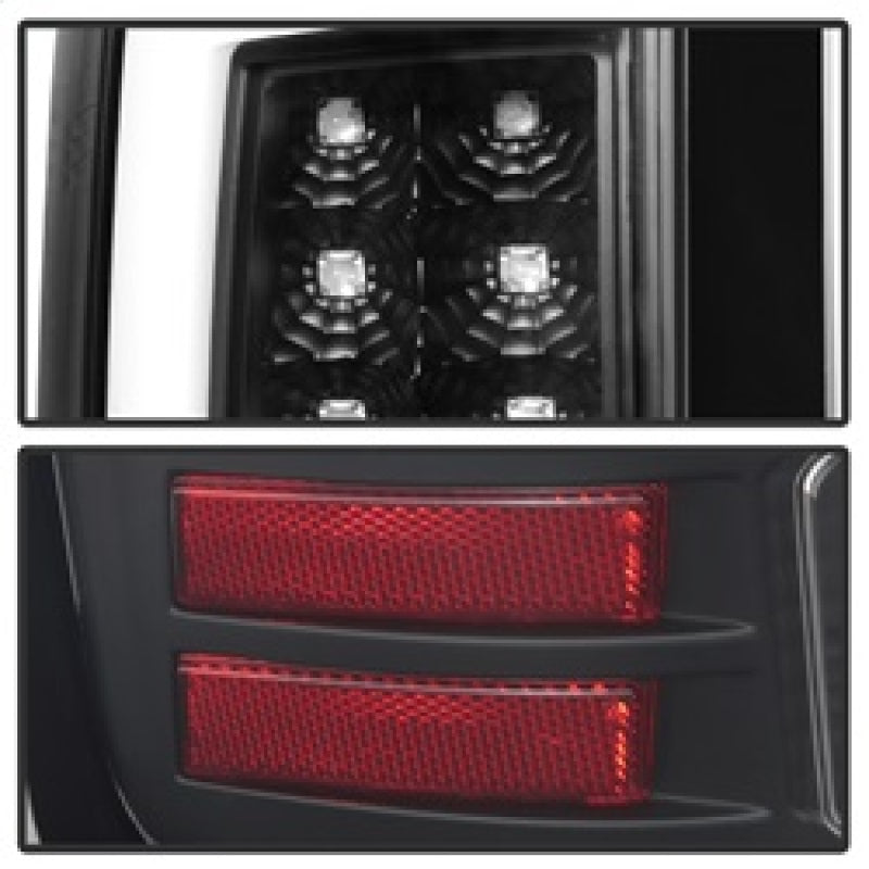 Spyder 07-13 GMC Sierra 1500 V2 Light Bar LED Tail Lights - Black (ALT-YD-GS07V2-LBLED-BK) - eliteracefab.com