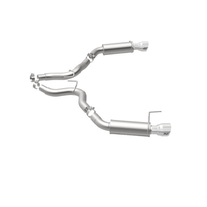 MagnaFlow Axle Back, SS, 3in, Competition, Dual Split Polished 4.5in Tip 2015 Ford Mustang GT V8 5.0 Magnaflow