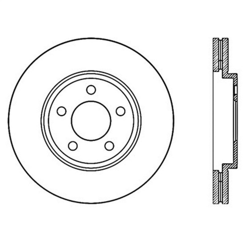 StopTech 03-09 Lincoln Town Car / 03-09 Mercury Grand Marquis Front Left Slotted & Drilled Rotor Stoptech