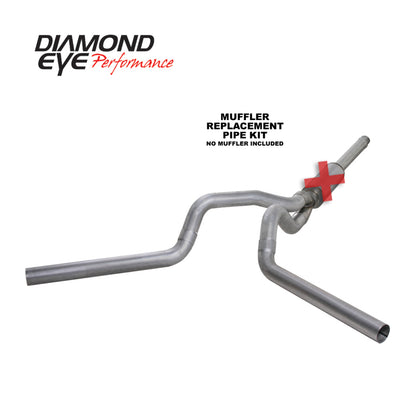 Diamond Eye KIT 4in CB MFLR RPLCMENT PIPE DUAL AL: 94-97 FORD 7.3L F250/F350 PWRSTROKE Diamond Eye Performance
