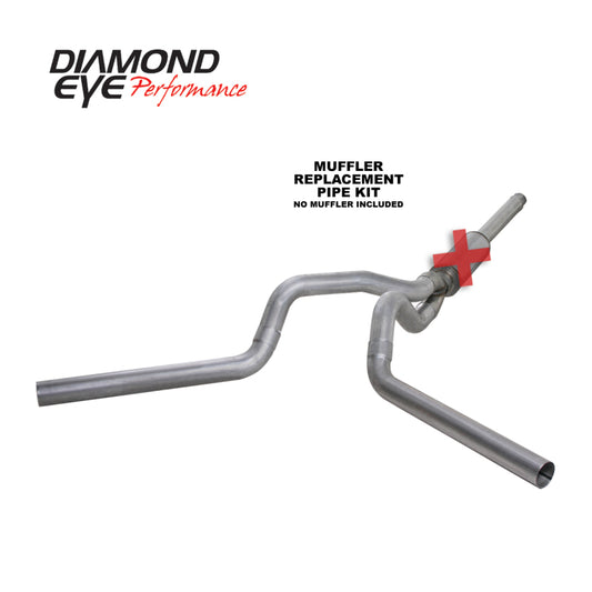 Diamond Eye KIT 4in CB MFLR RPLCMENT PIPE DUAL AL: 94-97 FORD 7.3L F250/F350 PWRSTROKE Diamond Eye Performance