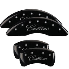 Load image into Gallery viewer, MGP 4 Caliper Covers Engraved Front &amp; Rear GMC Black finish silver ch