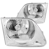 ANZO USA Ford F-150 Crystal Headlights Chrome; 1997-2003