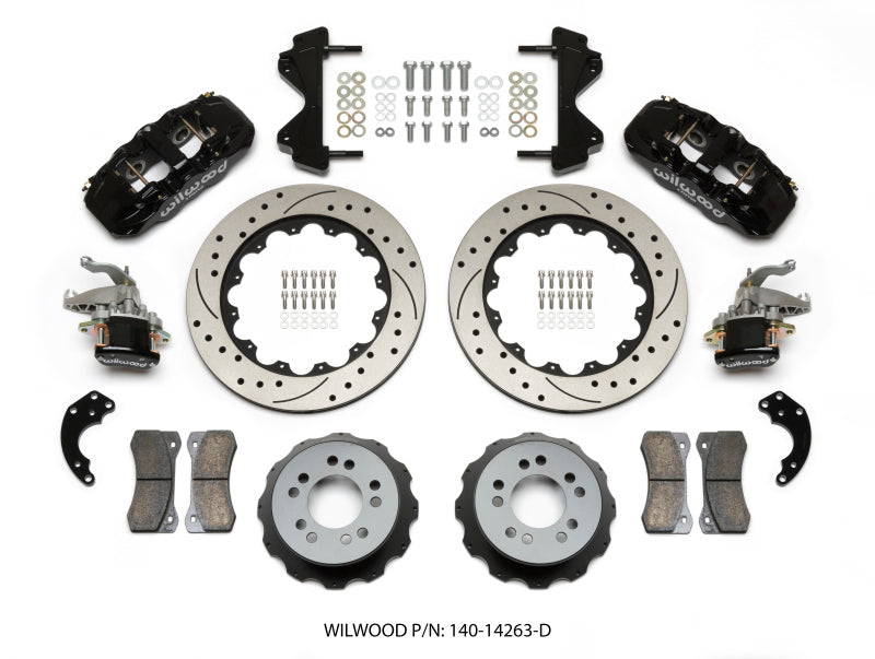 Wilwood AERO4 / MC4 Rear Kit 14.00 Drilled Currie Pro-Tour Unit Bearing Floater Wilwood