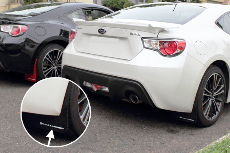 Rally Armor UR Mudflaps Black Urethane White Logo 2013-2021 BRZ - eliteracefab.com