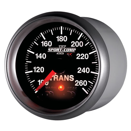 Autometer Elite 52.4mm 100-260F Transmission Temprature Peak & Warn w/ Electronic Control Gauge.
