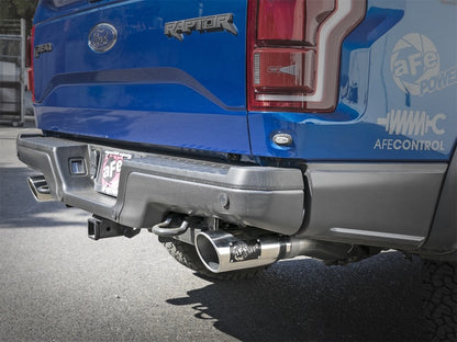 aFe MACHForce-XP 3in to 3-1/2in 304 SS Cat-Back Exhaust w/Polished Tips 17-18 Ford F-150 Raptor 3.5L aFe