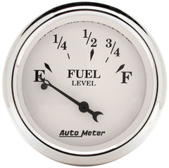 Auto Meter Old Tyme White 2-1/16in 0-30 OHM Electric Fuel Level Gauge
