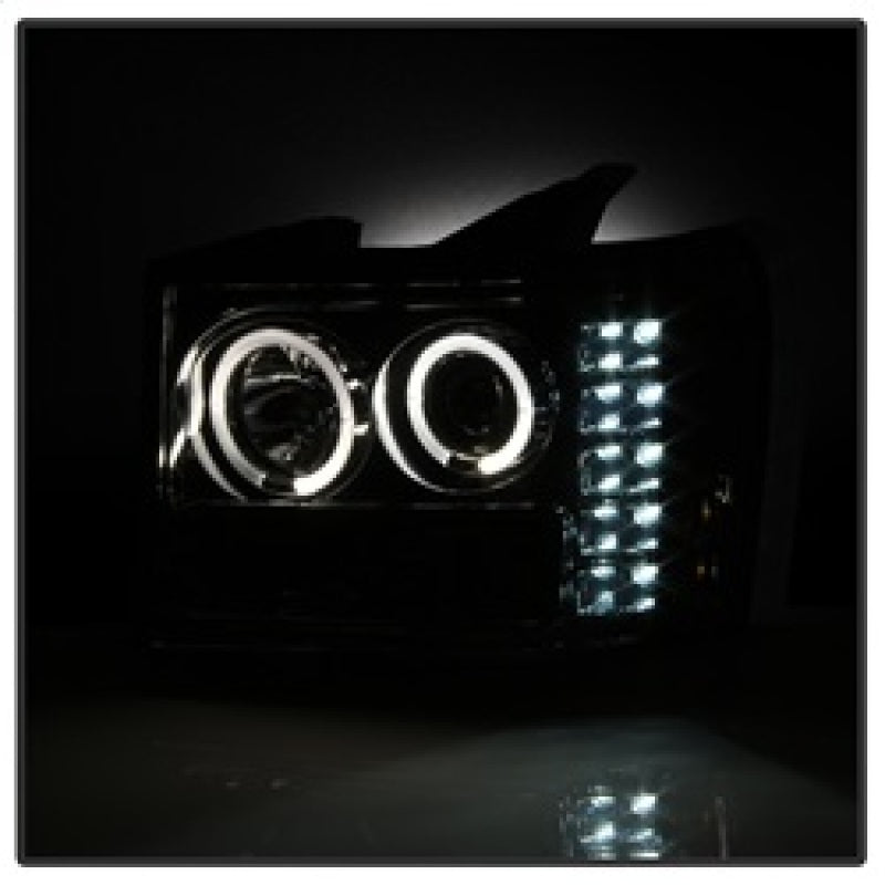 Spyder GMC Sierra 1500/2500/3500 07-13 Projector Headlights LED Halo- LED Smoke PRO-YD-GS07-HL-SM - eliteracefab.com