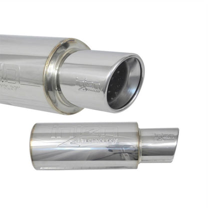 Injen 2 3/8 Universal Muffler w/Stainless Steel resonated rolled tip (Injen embossed logo) Injen