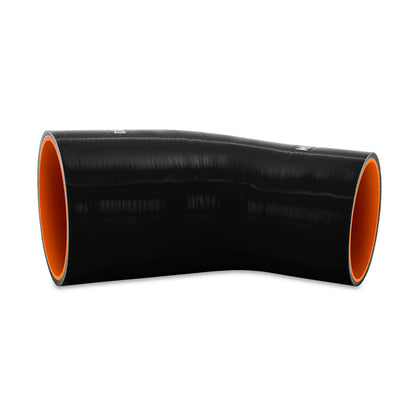 Mishimoto Silicone Reducer Coupler 45 Degree 3in to 3.75in - Black - eliteracefab.com