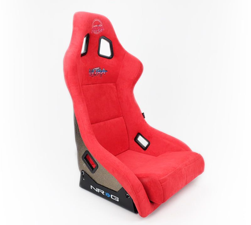 NRG FRP Bucket Seat ULTRA Edition - Large (Red Alcantara/Gold Glitter Back) - FRP-302RD-ULTRA