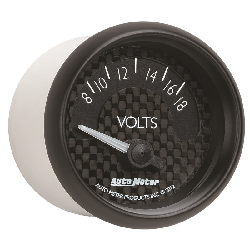 Autometer GT Series 52mm Short Sweep Electronic 8-18 Volts Voltmeter 8092