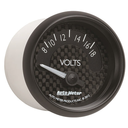 Autometer GT Series 52mm Short Sweep Electronic 8-18 Volts Voltmeter 8092