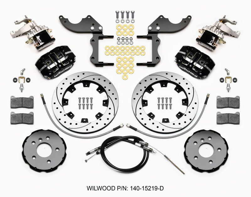 Wilwood Dynapro Radial4 / MC4 Rear Kit 12.19 Drilled 2014-2015 Mini Cooper w/Lines & Cables Wilwood