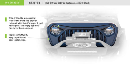 DV8 Offroad 2018+ Jeep JL/ Gladiator Angry Grill - eliteracefab.com