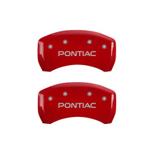 Load image into Gallery viewer, MGP 4 Caliper Covers Engraved Front &amp; Rear Pontiac Red finish silver ch MGP