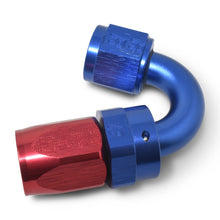 Load image into Gallery viewer, Russell Performance -8 AN Red/Blue 150 Degree Full Flow Swivel Hose End (With 3/4in Radius)