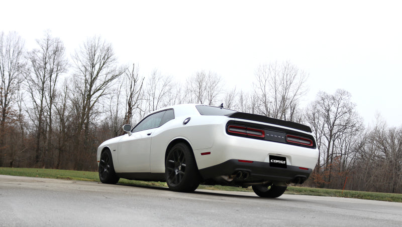 Corsa 15-17 Dodge Challenger Sport Cat-Back Dual Rear Exit with Twin 3.5in Polished Pro-Series Tips CORSA Performance