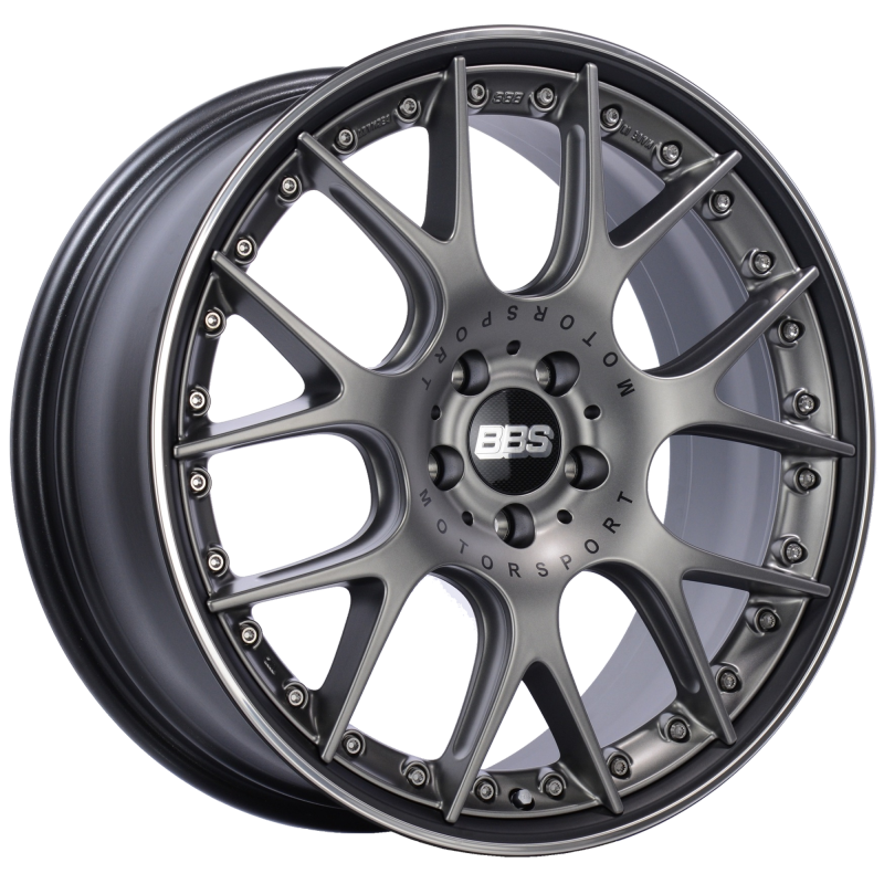 BBS CH-RII 20x8.5 5x120 ET32 Satin Platinum Center Black Lip SS Rim Prot Wheel -82mm PFS/Clip Req CH651PBPO