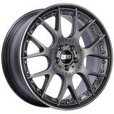 BBS CH-RII 20x8.5 5x112 ET42 Satin Platinum Center Black Lip SS Rim Prot Wheel -82mm PFS/Clip Req