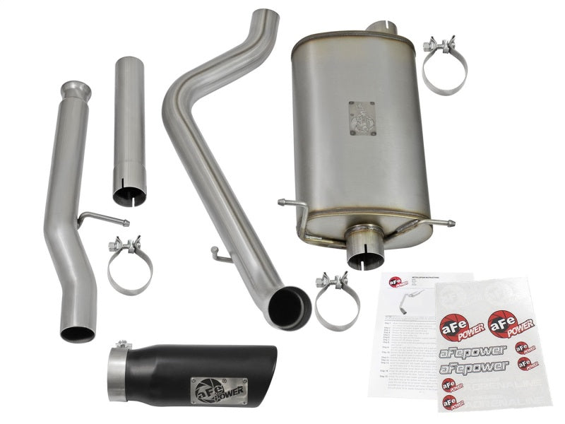 aFe MACHForce XP Exhausts Cat-Back Black Tip 09-17 GM Silverado 1500 4.3/5.3L RegCab SB/LB aFe