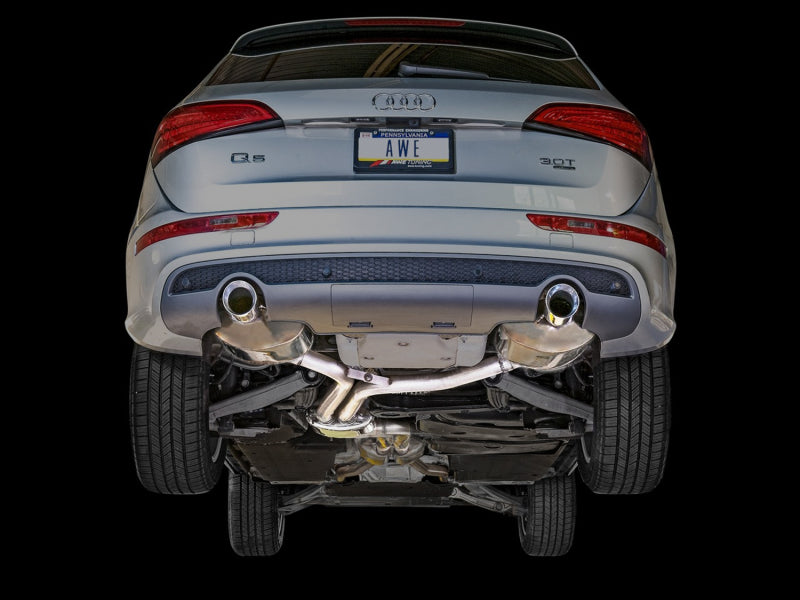 AWE Tuning Audi 8R Q5 3.0T Touring Edition Exhaust Dual Outlet Chrome Silver Tips AWE Tuning