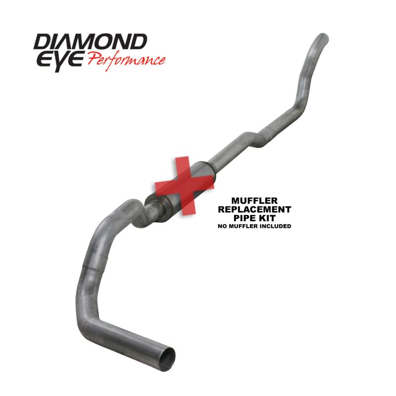 Diamond Eye KIT 4in TB MFLR RPLCMENT PIPE SGL AL: 2-WHEEL DRIVE ONLY 89-93 DODGE CUMMINS 5.9L- K4209A-RP Diamond Eye Performance