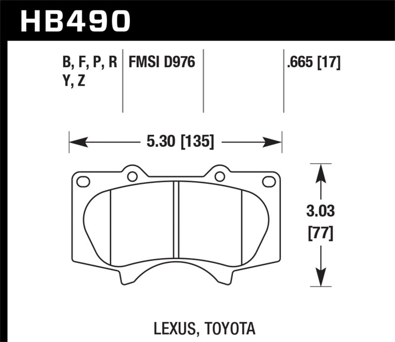 Hawk 2010-2014 Lexus GB460 HPS 5.0 Front Brake Pads - eliteracefab.com