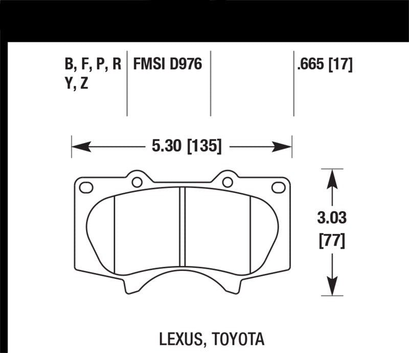 Hawk 00-06 Toyota Tundra / 03-16 Toyota 4Runner Performance Ceramic Street Front Brake Pads - eliteracefab.com