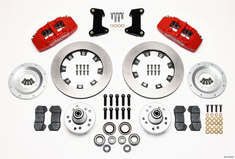 Wilwood Dynapro 6 Front Hub Kit 12.19in Red 74-80 Pinto/Mustang II Disc Spindle only Wilwood