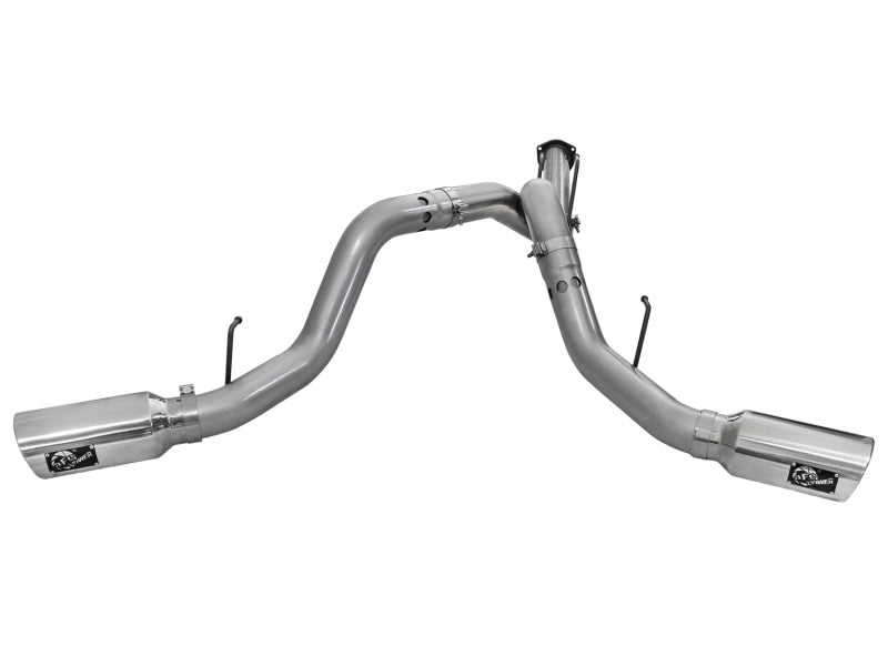 aFe LARGE BORE HD 4in 409-SS DPF-Back Exhaust w/Polished Tip 11-14 Ford Diesel Trucks V8-6.7L (td) aFe