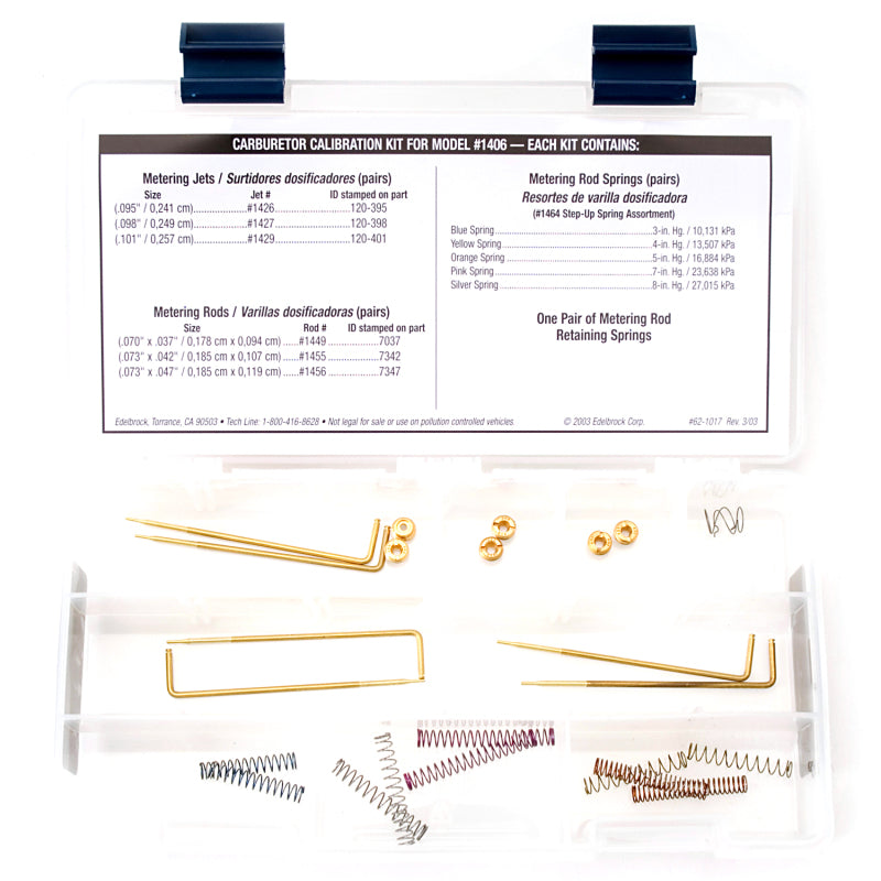Edelbrock Jet / Rod Kit for 1406 - eliteracefab.com