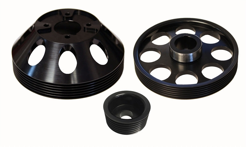 Torque Solution Lightweight WP/Crank/Alt Pulley Combo (Black): Hyundai Genesis Coupe 3.8 2010+ - eliteracefab.com