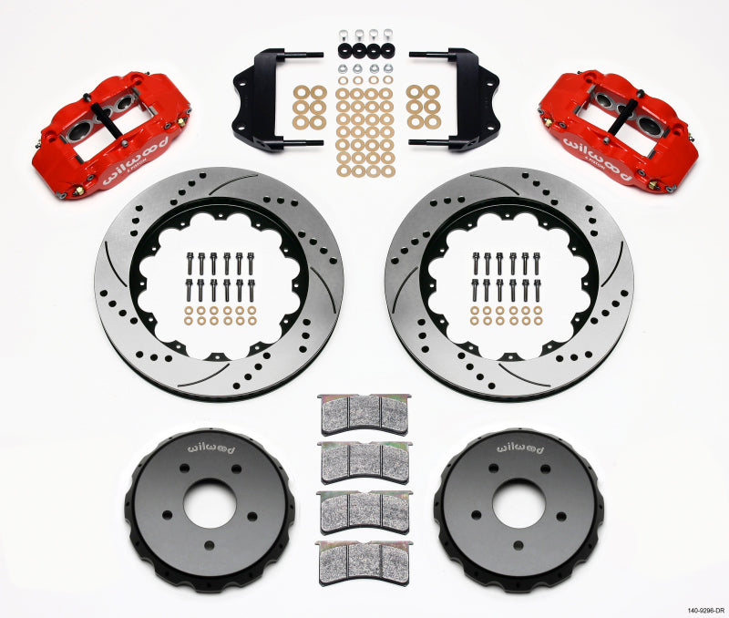 Wilwood Narrow Superlite 6R Front Hat Kit 14.00in Drilled Red 2004-2006 Pontiac GTO Wilwood