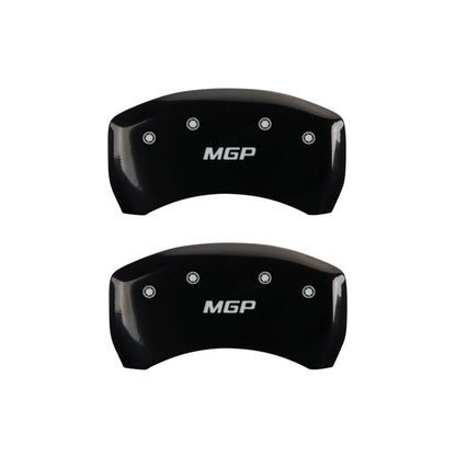 MGP 4 Caliper Covers Engraved Front & Rear MGP Matte Black finish silver ch MGP