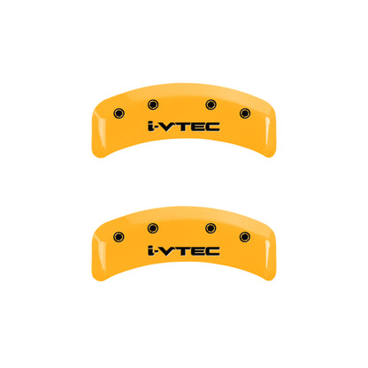 MGP 4 Caliper Covers Engraved Front & Rear i-Vtec Yellow finish black ch MGP