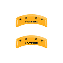 Load image into Gallery viewer, MGP 4 Caliper Covers Engraved Front &amp; Rear i-Vtec Yellow finish black ch MGP