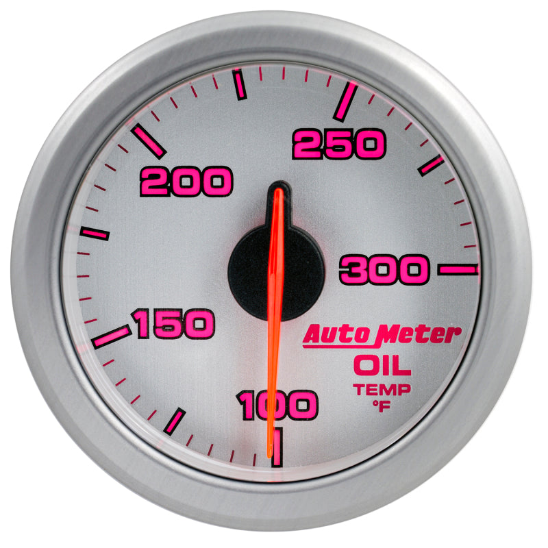 Autometer Airdrive 2-1/6in Oil Temp Gauge 100-300 Degrees F - Silver 9140-UL