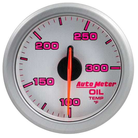 Autometer Airdrive 2-1/6in Oil Temp Gauge 100-300 Degrees F - Silver 9140-UL