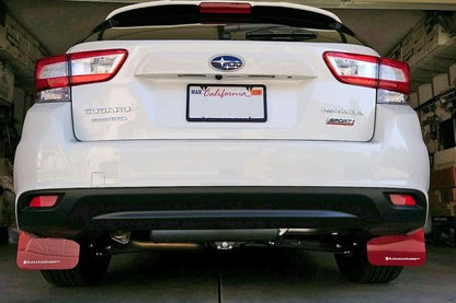 Rally Armor UR Mudflaps Red Urethane White Logo 2017-2021 Impreza - eliteracefab.com