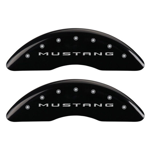 MGP 4 Caliper Covers Engraved Front 2015/Mustang Engraved Rear 2015/Bar & Pony Black fnsh silver ch MGP