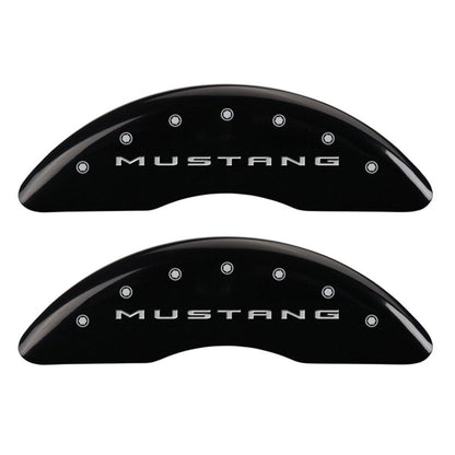 MGP 4 Caliper Covers Engraved Front 2015/Mustang Engraved Rear 2015/GT Black finish silver ch MGP