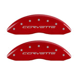 MGP 4 Caliper Covers Engraved Front & Rear C6/Corvette Red finish silver ch