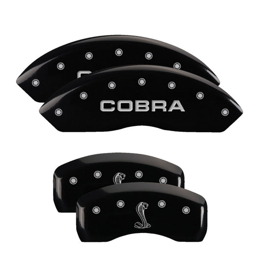 MGP Rear set 2 Caliper Covers Engraved Rear Tiffany Snake Black finish silver ch MGP